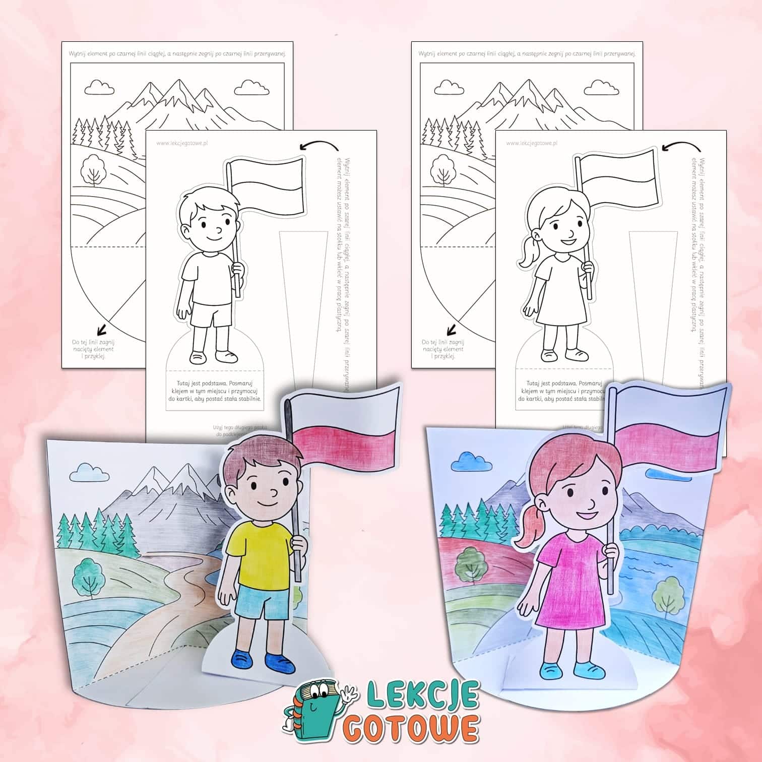 polka i polak polska ojczyzna swieto niepodleglosci 3 maja uchwalenie konstytucji patriota do druku kolorowanki 3d pomysły karty pracy motoryka mała