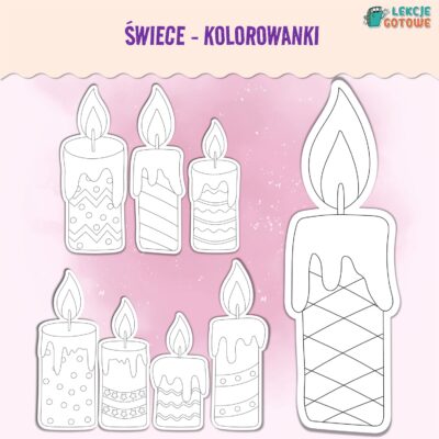 świece - kolorowanki na andrzejki