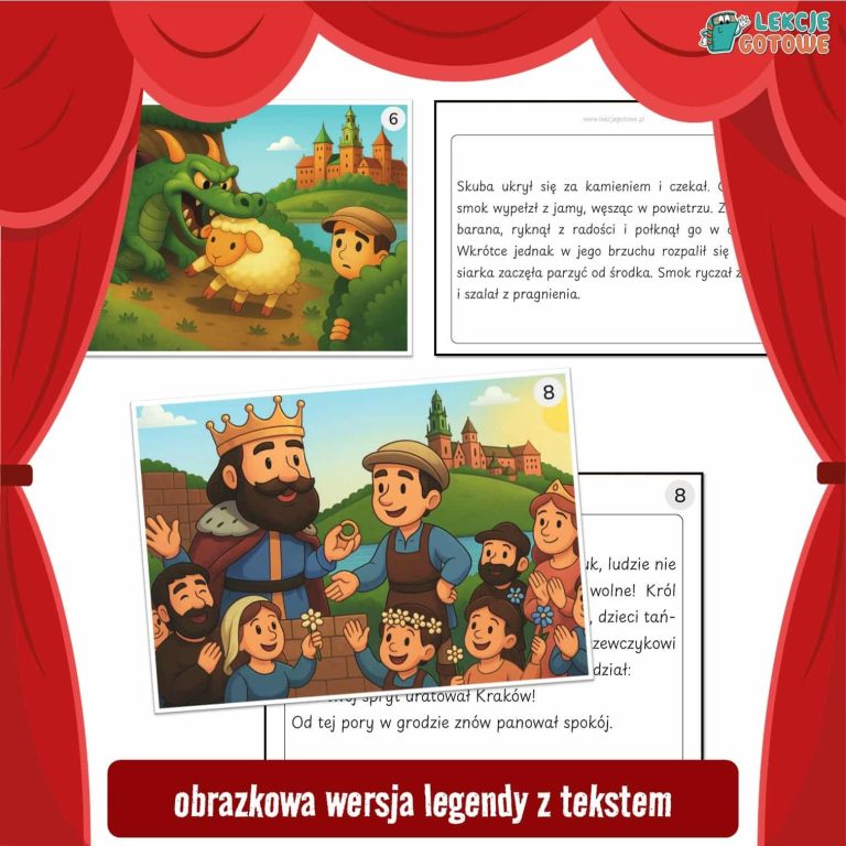 Legenda w obrazkach Smok Wawelski święto niepodległości święta narodowe polska bajki pomysły teatrzyk ilustracje