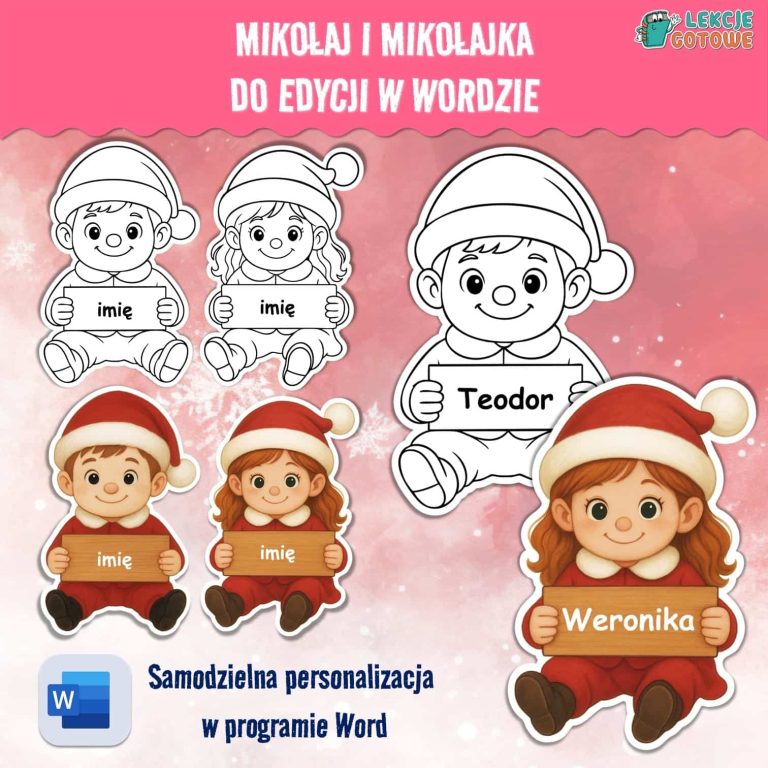 mikołaj mikołajka do edycji w wordzie mikołajki pomoce materiały pdf do druku pomysły ordery prezenty dla dzieci