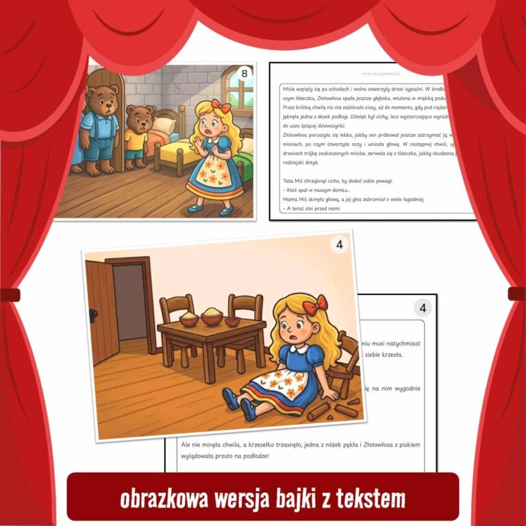 bajka w obrazkach złotowłosa i trzy misie niedźwiadki pluszowego misia dzień postaci z bajek pomysły teatrzyk
