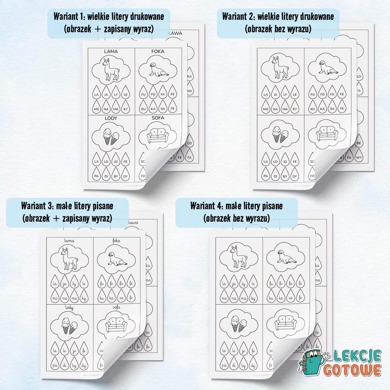 deszczowe sylaby karty pracy jesień materiały pdf do druku pomysły czytanie sylabizowanie