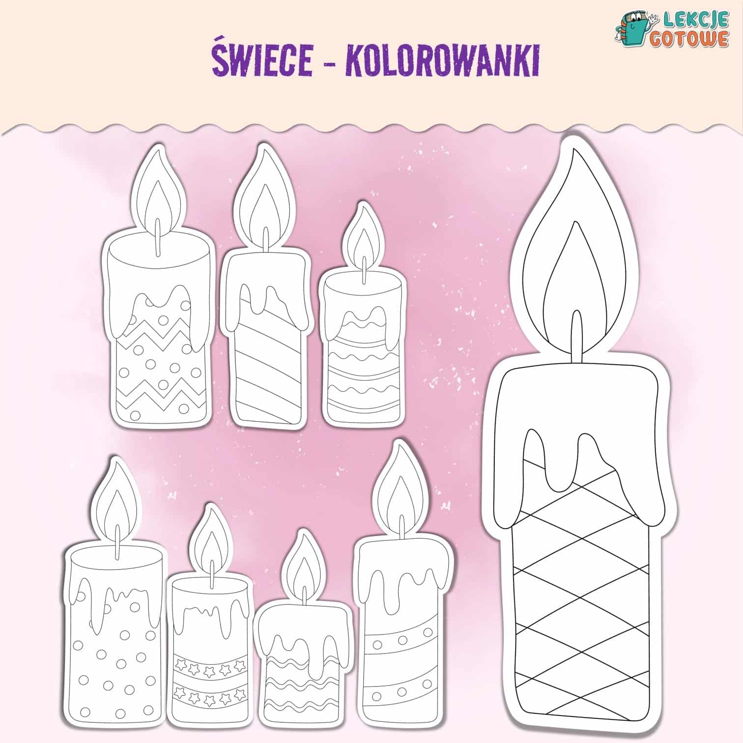 świece - kolorowanki na andrzejki