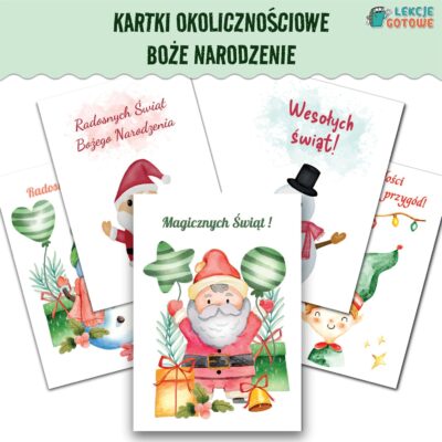 kartki świąteczne okolicznościowe boże narodzenie święta prezenty do druku szablony pomysły wzory prace plastyczne pdf