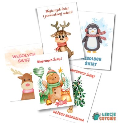 kartki świąteczne okolicznościowe boże narodzenie święta prezenty do druku szablony pomysły wzory prace plastyczne pdf