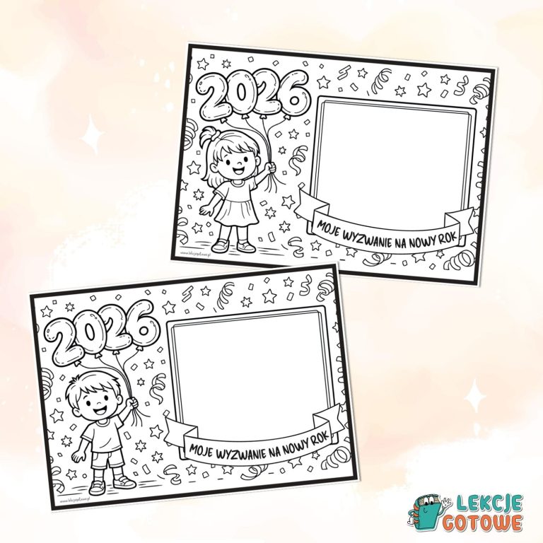 Noworoczne wyzwanie kolorowanki dla dzieci pdf nowy rok kolorowanka marzenie cele pomysły scenariusz