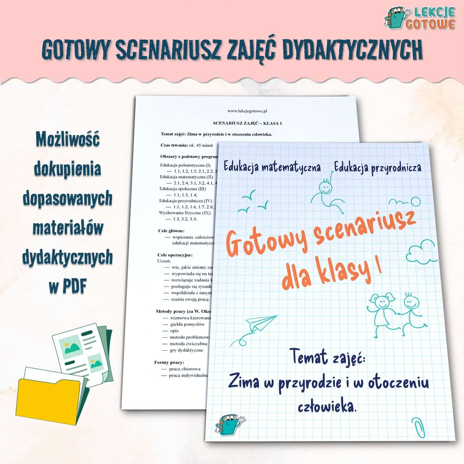 gotowy scenariusz zajęć dydaktycznych pdf materiały do druku zima w przyrodzie i otoczeniu człowieka klasa 1 pomoce dydaktyczne edukacyjne podstawa programowa pomysły scenariusze