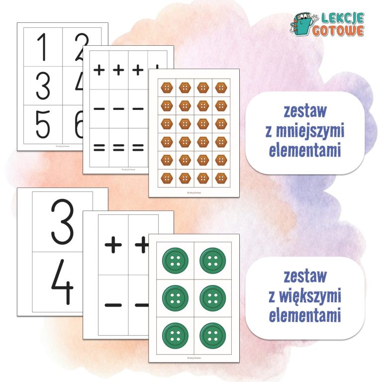 guzikowa matematyka dzień guzika układanka rytmy liczenie rachowanie do druku zadania ćwiczenia edukacja matematyczna pomysły
