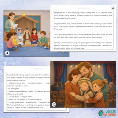 bajka terapeutyczna nieśmiałość odwaga nieśmiały kuba aniołek i szkolne jasełka opowiadanie pdf do druku materiały pomoce dydaktyczne terapeutyczne