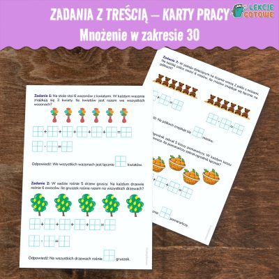 zadania z treścią tekstowe edukacja matematyczna matematyka ćwiczenia zadania pdf do druku mnożenie w zakresie 30