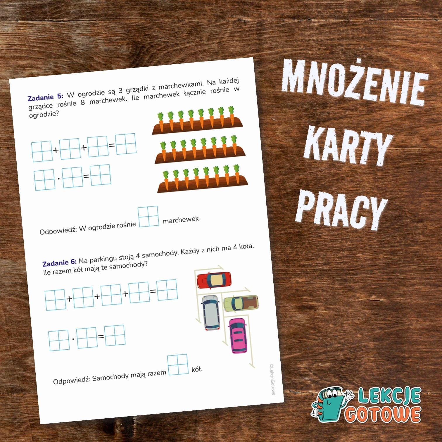 zadania z treścią tekstowe edukacja matematyczna matematyka ćwiczenia zadania pdf do druku mnożenie w zakresie 30