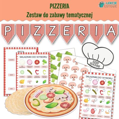 pizzeria dzień pizzy zestaw do zabawy tematycznej odgrywanie ról pomysły zabawa diy do druku pdf