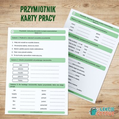 części mowy edukacja polonistyczna przymiotnik karty pracy pdf do druku zadania ćwiczenia dla dzieci klasa 2 3 nauczanie zintegrowane język polski
