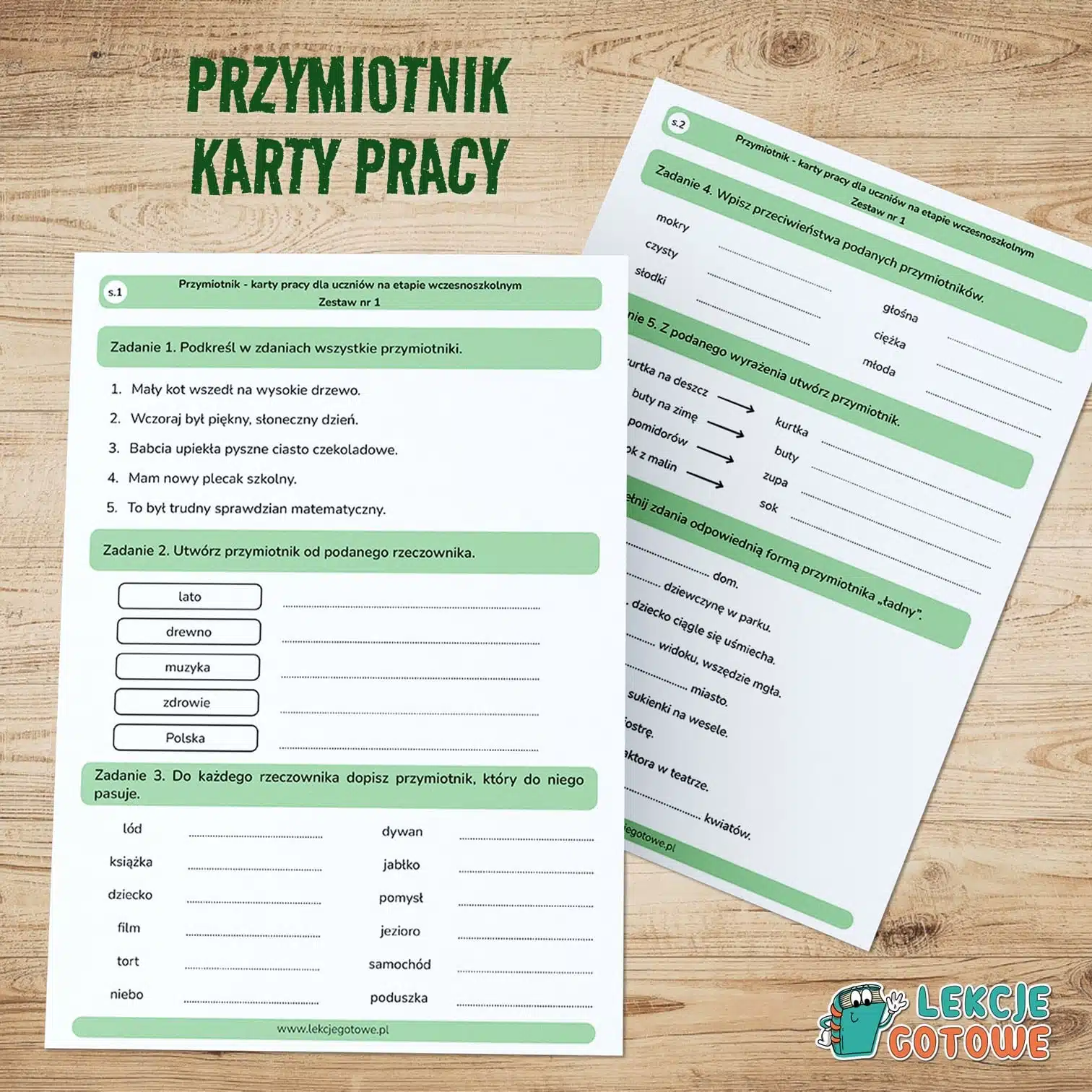 części mowy edukacja polonistyczna przymiotnik karty pracy pdf do druku zadania ćwiczenia dla dzieci klasa 2 3 nauczanie zintegrowane język polski