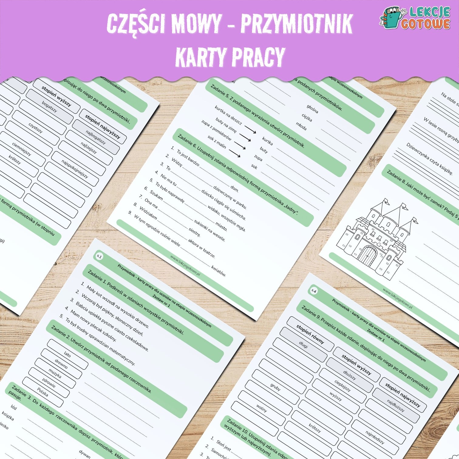 części mowy edukacja polonistyczna przymiotnik karty pracy pdf do druku zadania ćwiczenia dla dzieci klasa 2 3 nauczanie zintegrowane język polski