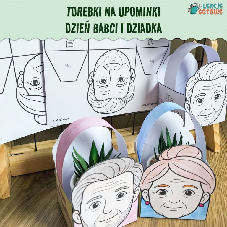 torebki szablony na upominki dzień babci i dziadka święto pomysły prezent materiały do druku pdf uroczystość