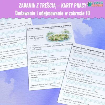 zadania tekstowe z treścią ćwiczenia karty pracy edukacja matematyczna matematyka do druku pdf dodawanie i odejmowanie w zakresie 10