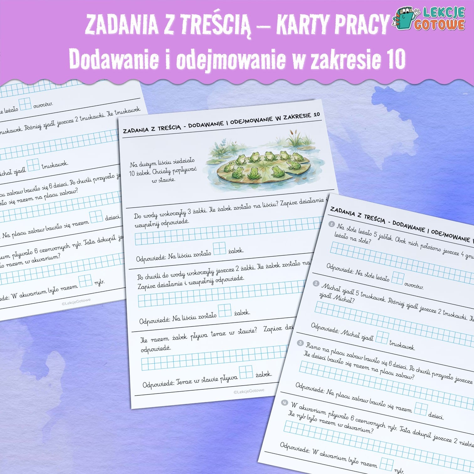 zadania tekstowe z treścią ćwiczenia karty pracy edukacja matematyczna matematyka do druku pdf dodawanie i odejmowanie w zakresie 10