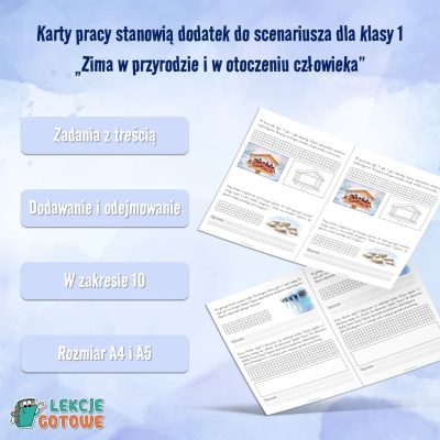 zadania z treścią tekstowe edukacja matematyczna matematyka pomysły scenariusz zima w przyrodzie i otoczeniu człowieka do pobrania karty pracy materiały edukacyjne dydaktyczne