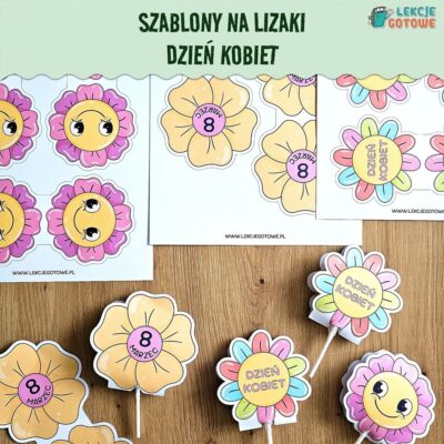 szablony na upominki lizaki dzień kobiet wzory do druku pdf materiały okolicznościowe dla dzieci pomysły na prezent