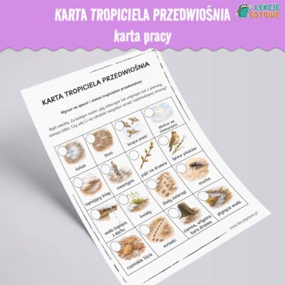 karta tropiciela przedwiośnia przedwiośnie wiosna pdf do druku karta pracy spacer pomysły dla dzieci marzec