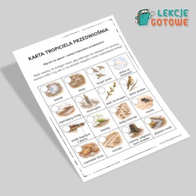 karta tropiciela przedwiośnia przedwiośnie wiosna pdf do druku karta pracy spacer pomysły dla dzieci marzec