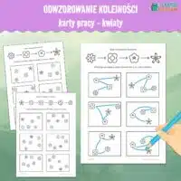 odwzorowanie kolejności rytmy sekwencje percepcja wzrokowa materiały dydaktyczne edukacyjne terapeutyczne pdf sdo druku wiosna kwiaty karty pracy