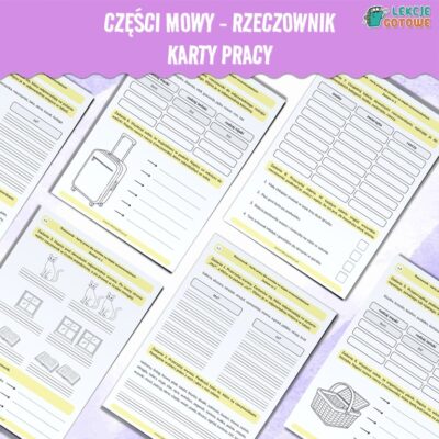 części mowy edukacja polonistyczna rzeczownik karty pracy pdf do druku zadania ćwiczenia dla dzieci klasa 2 3 nauczanie zintegrowane język polski