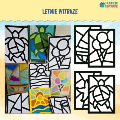 lato letnie witraże kolorowanki wycinanki praca plastyczna pomysły przedszkole dla dzieci plastyka materiały do druku pdf