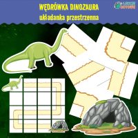 wędrówka dinozaura układanka przestrzenna puzzle materiały pomoce dydaktyczne zabawa dla dzieci pomysły