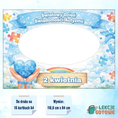 fotobudka światowy dzień świadomości autyzmu asd autyzm dekoracje gazetka pomysły materiały pdf do druku