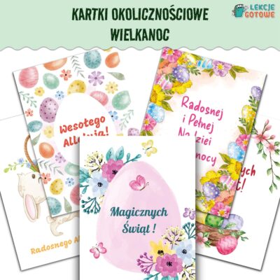 kartki okolicznościowe Wielkanoc święta pdf do druku pisanki zajączek praca plastyczna
