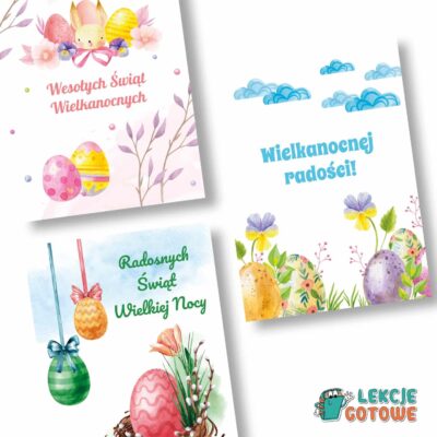 kartki okolicznościowe Wielkanoc święta pdf do druku pisanki zajączek praca plastyczna