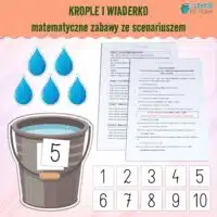 krople wiaderko matematyczne zabawy ze scenariuszem edukacja matematyczna pomysły na aktywności matematyczne liczenie działania arytmetyczne