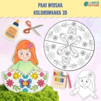 pani wiosna kolorowanki wycinanki 3d postać wiosny karta pracy dla dzieci praca plastyczna pomysły pdf do druku