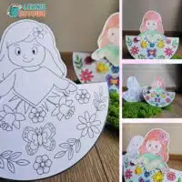 pani wiosna kolorowanki wycinanki 3d postać wiosny karta pracy dla dzieci praca plastyczna pomysły pdf do druku