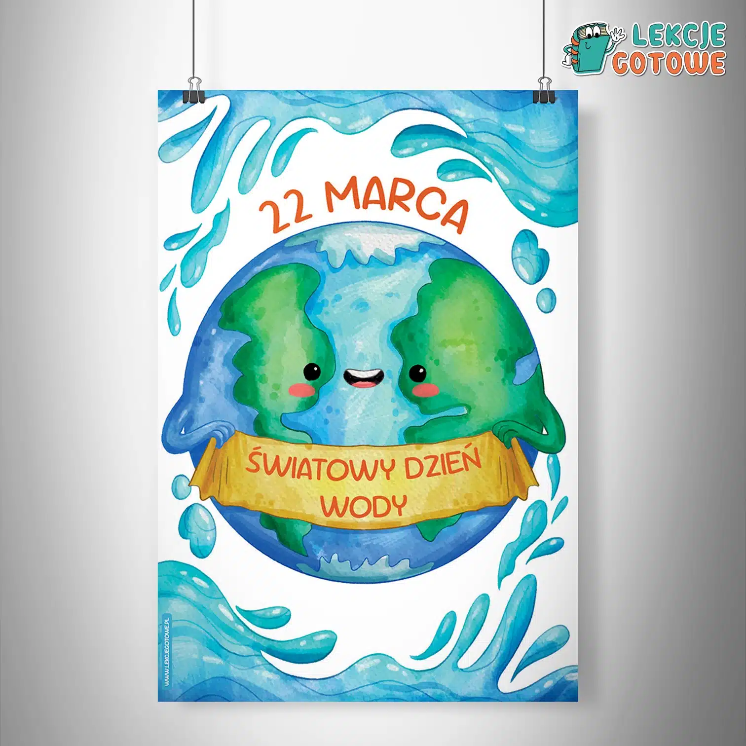 światowy dzień wody 22 marca plakat pdf do druku dla dzieci gazetka