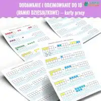 dodawanie i odejmowanie do 10 ramki dziesiątkowe pdf do druku karty pracy matematyka dla dzieci edukacja matematyczna