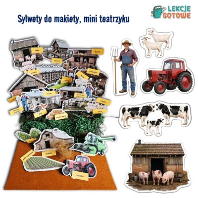 Farma materiały dydaktyczne mini teatrzyk plakaty zwierzęta gospodarskie i ich domy pdf makieta plansze pomoce edukacyjne