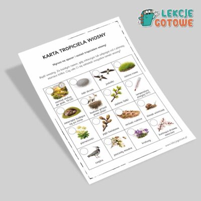 Karta tropiciela wiosny spacer wiosna pdf do druku karta pracy pomysły dla dzieci marzec