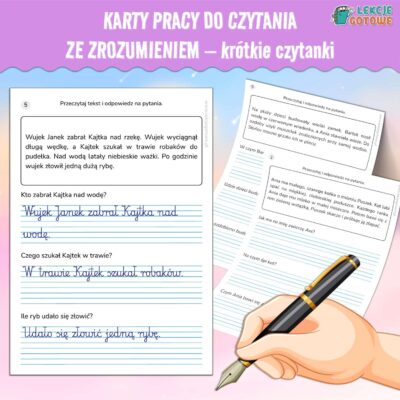 Karty pracy do czytania ze zrozumieniem krótkie czytanki czytanie dla dzieci kartkówki sprawdziany do druku pdf pomysły edukacja polonistyczna