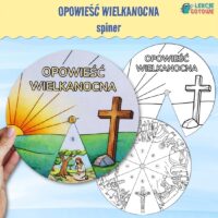 opowieść wielkanocna koło opowieści historia w obrazkach spiner pdf praca plastyczna do druku kolorowanka wielkanoc święta jezus