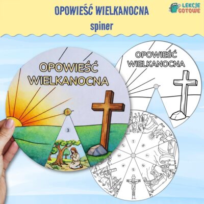 opowieść wielkanocna koło opowieści historia w obrazkach spiner pdf praca plastyczna do druku kolorowanka wielkanoc święta jezus
