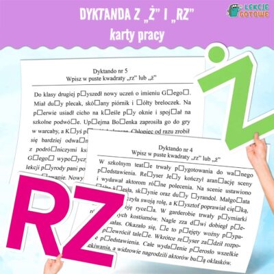dyktanda rz ż karty pracy ortografia ćwiczenia ortograficzne gramatyka edukacja polonistyczna karty pracy pomysły do druku pdf
