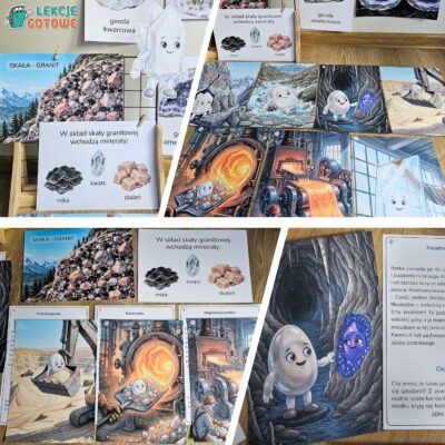 od kwarcu do szkła skały i minerały historia bajka w obrazkach dla dzieci edukacja pdf do druku pomoce materiały edukacyjne dydaktyczne jak powstaje szklo