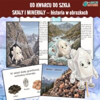 od kwarcu do szkła skały i minerały historia bajka w obrazkach dla dzieci edukacja pdf do druku pomoce materiały edukacyjne dydaktyczne jak powstaje szklo