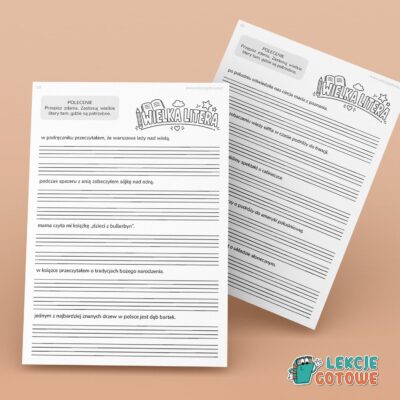 wielka i mała litera karty pracy pdf do druku edukacja polonistyczna język polski gramatyka pisownia pobierz
