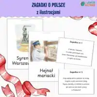 Zagadki o Polsce z ilustracjami syrenka warszawska kraków święta narodowe pomysły quiz pdf do druku materiały dydaktyczne