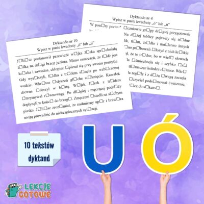 dyktanda ó u karty pracy ortografia ćwiczenia ortograficzne gramatyka edukacja polonistyczna karty pracy pomysły do druku pdf