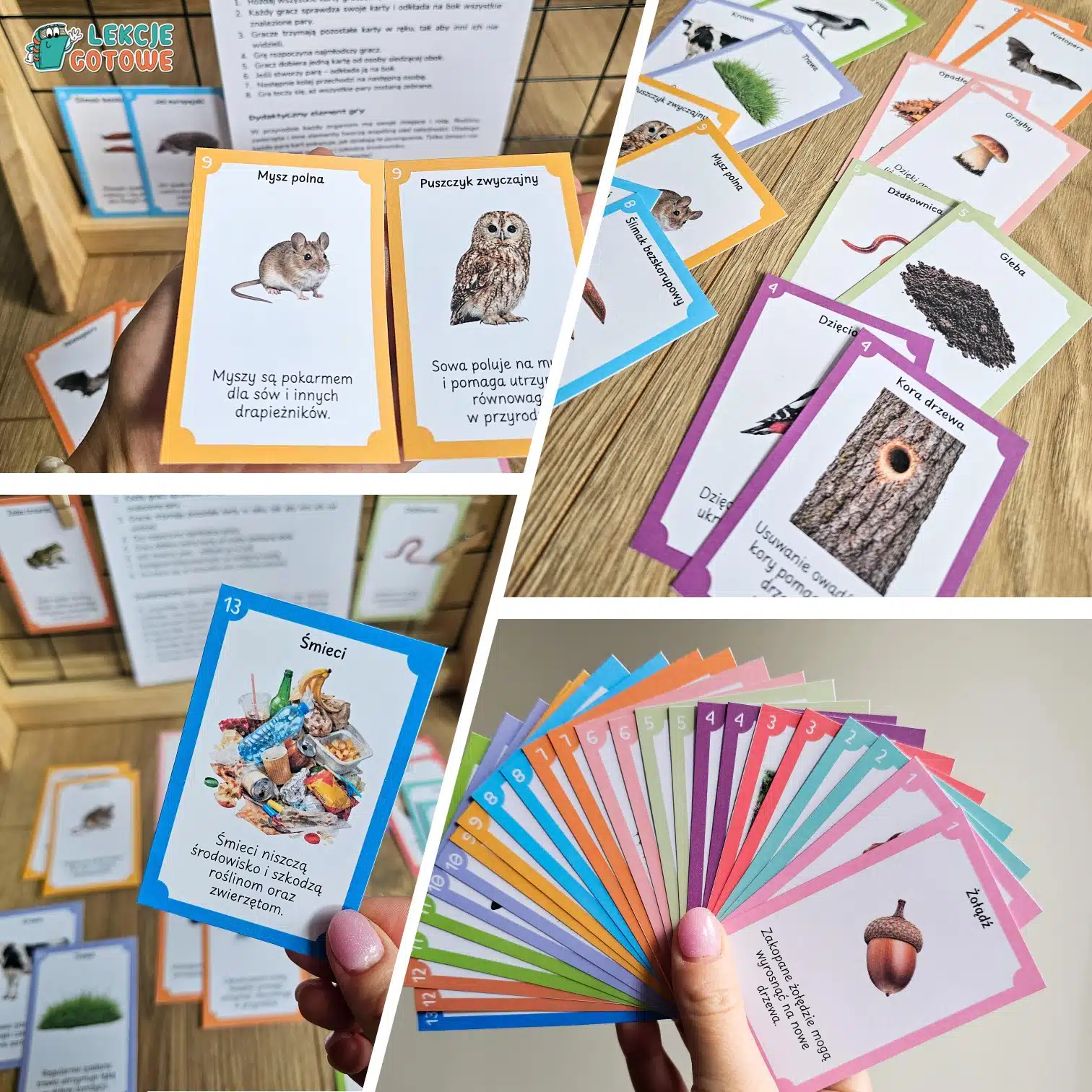 Gra karciana Piotruś wersja ekologiczna ekologia dzień ziemi przyroda edukacja przyrodnicza pomysły pdf do druku